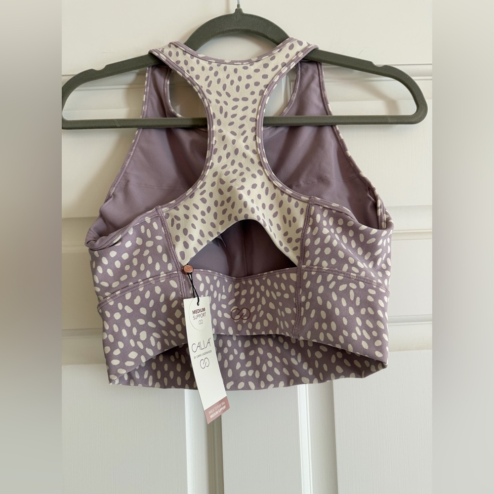 🔥NWT CALIA by Carrie Underwood Lavender and White Sports Bra - Picture 3 of 7